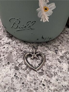 James Avery Silver Heart Scroll Pendant